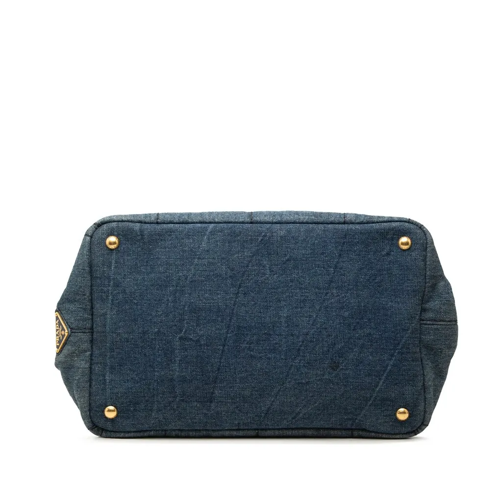 Prada Denim Canapa Logo Tote Blue Very good - Inside View