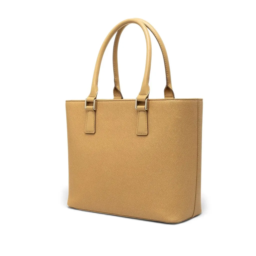 Burberry Leather Tote Beige Leather Good - Back View