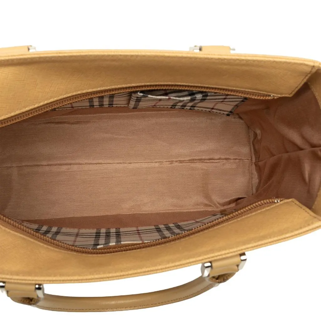 Burberry Leather Tote Beige Leather Good - Model View