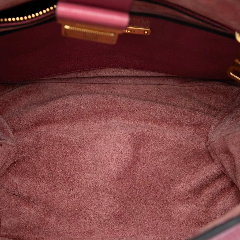 Miu Miu Goatskin Madras Convertible Hobo Pink Leather Very good - Model View
