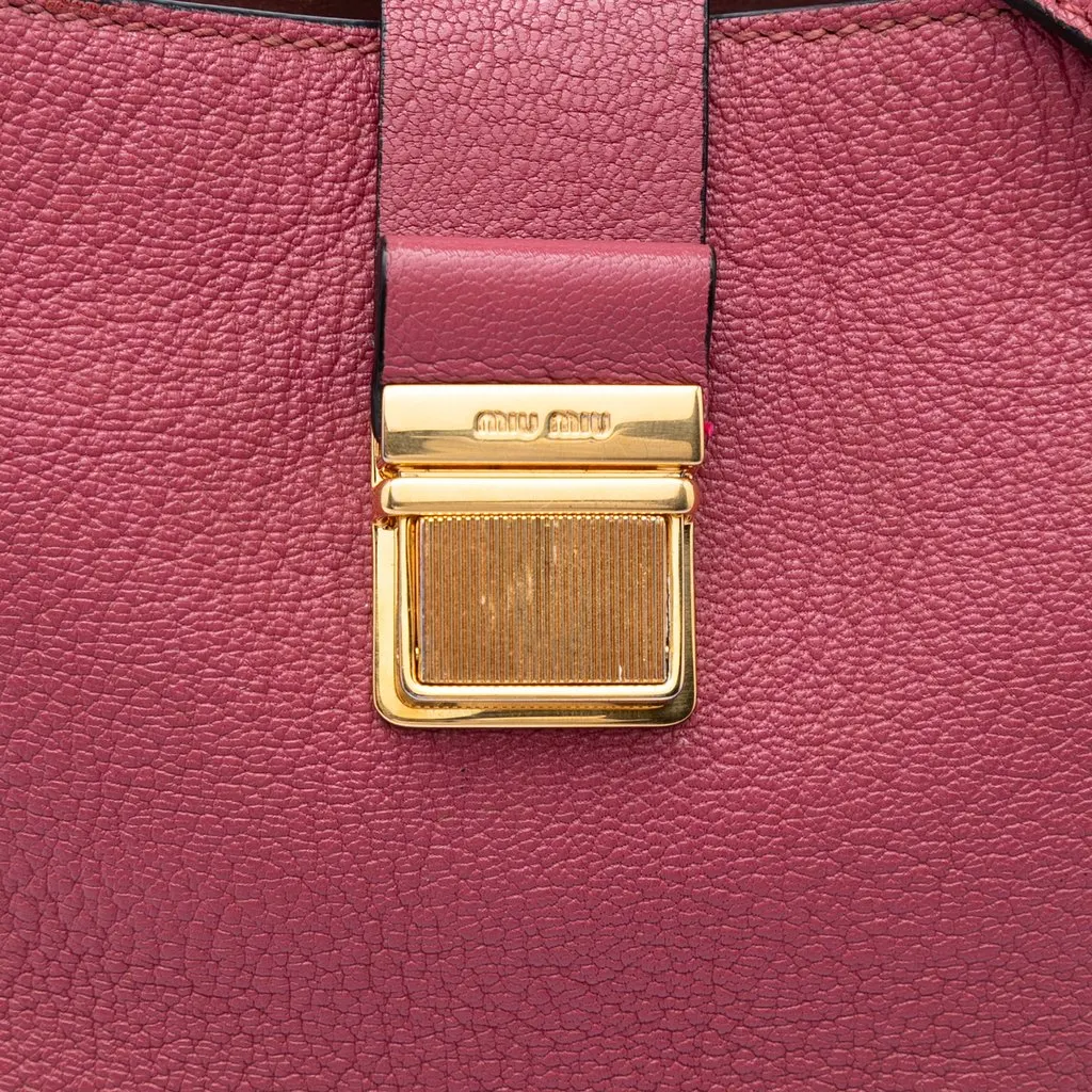 Miu Miu Goatskin Madras Convertible Hobo Pink Leather Very good - Box View