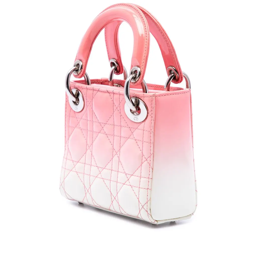 Dior Micro Ombre Patent Cannage Lady Dior Pink Leather Very good - Back View