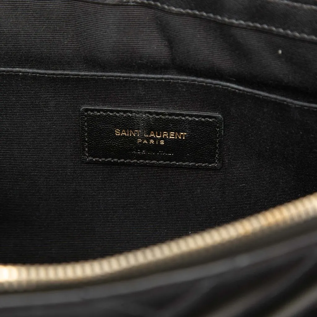 Saint Laurent Chevron Calfskin Cassandre Document Holder Black Leather Very good - Box View