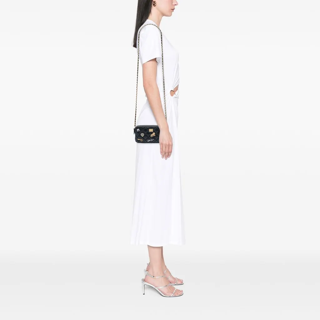 Chanel Quilted Aged Calfskin Lucky Charms Reissue 2.55 Double Zip Clutch With Chain Black Leather Very good - Box View