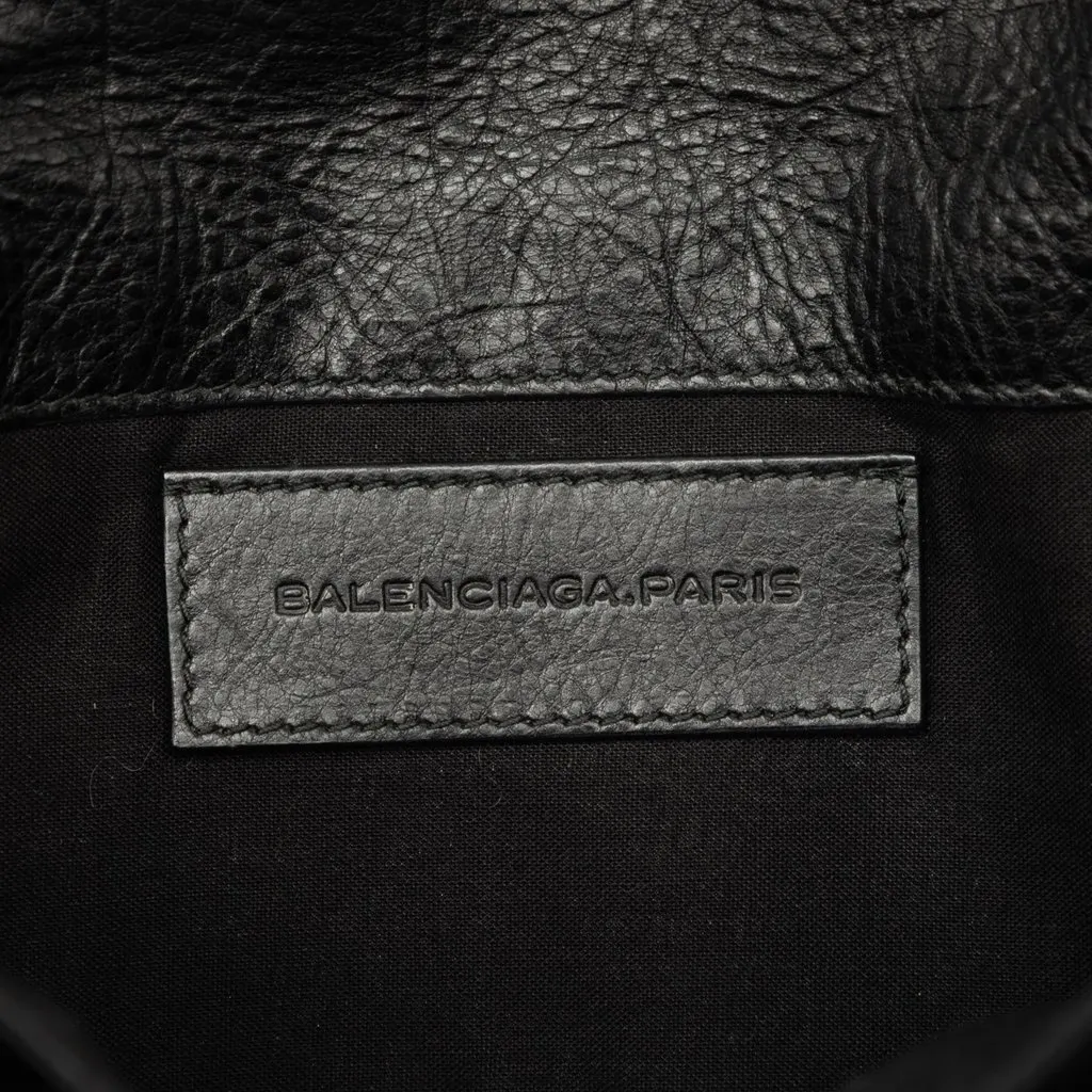 Balenciaga Lambskin Motocross Giant 12 Envelope Clutch Black Leather Very good - Box View
