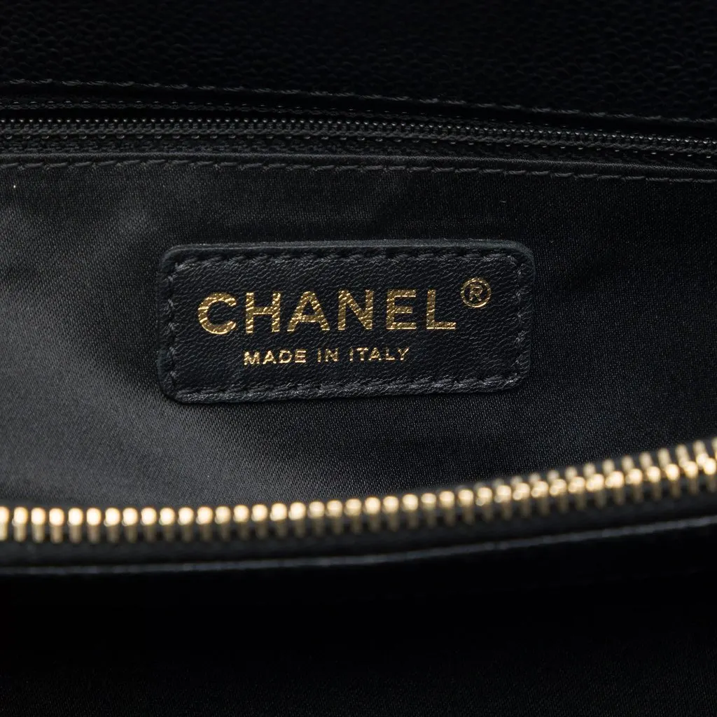 Chanel Caviar Grand Shopping Tote Black Leather Very good - Box View