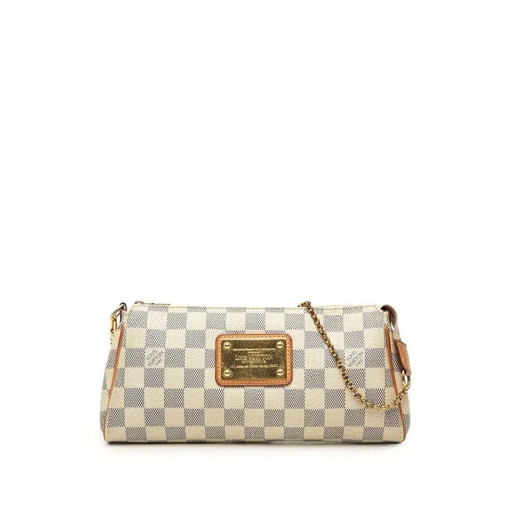 Louis Vuitton Damier Azur Eva White Canvas Good - Front View