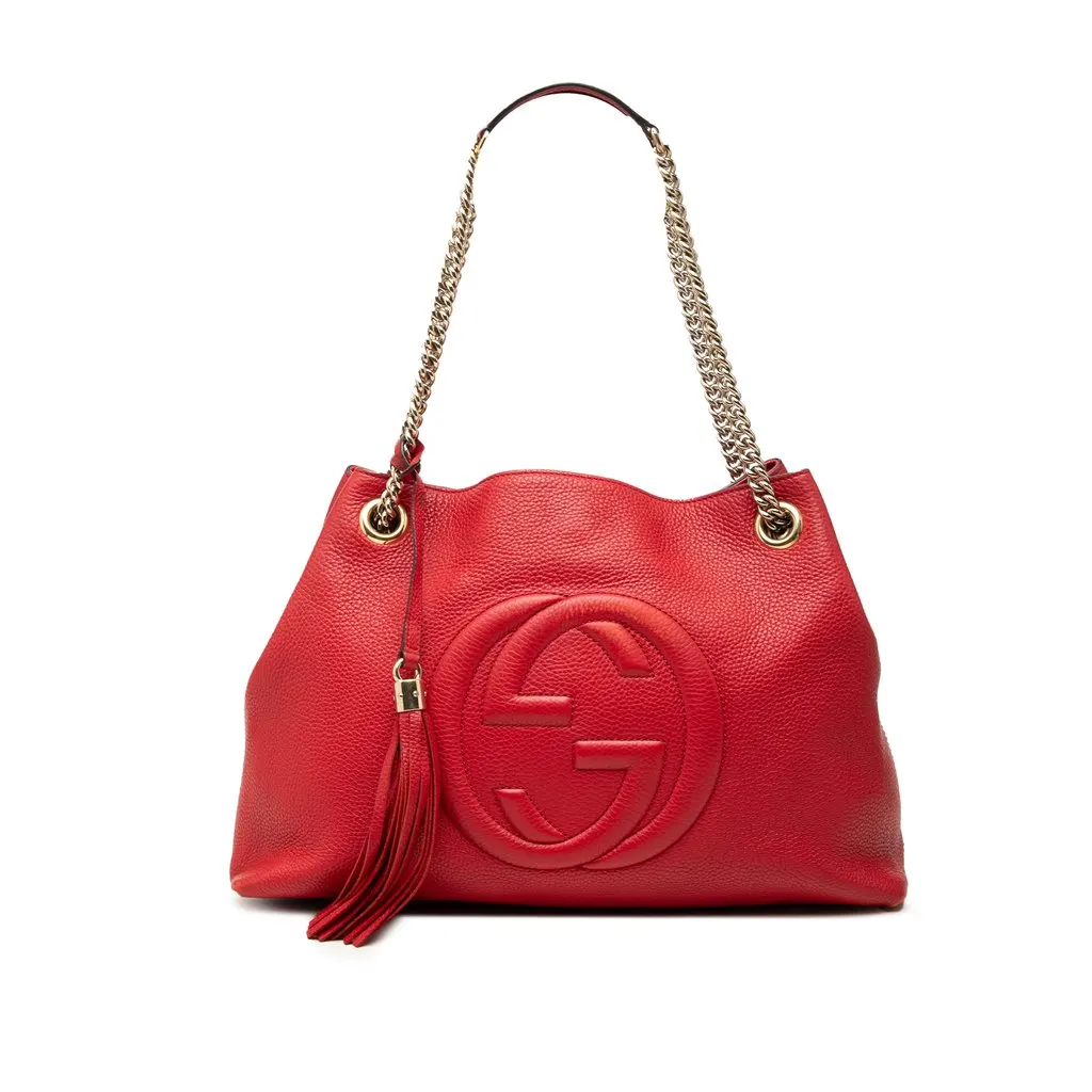 Gucci Medium Calfskin Soho Chain Tote Red Leather Very good - Front View