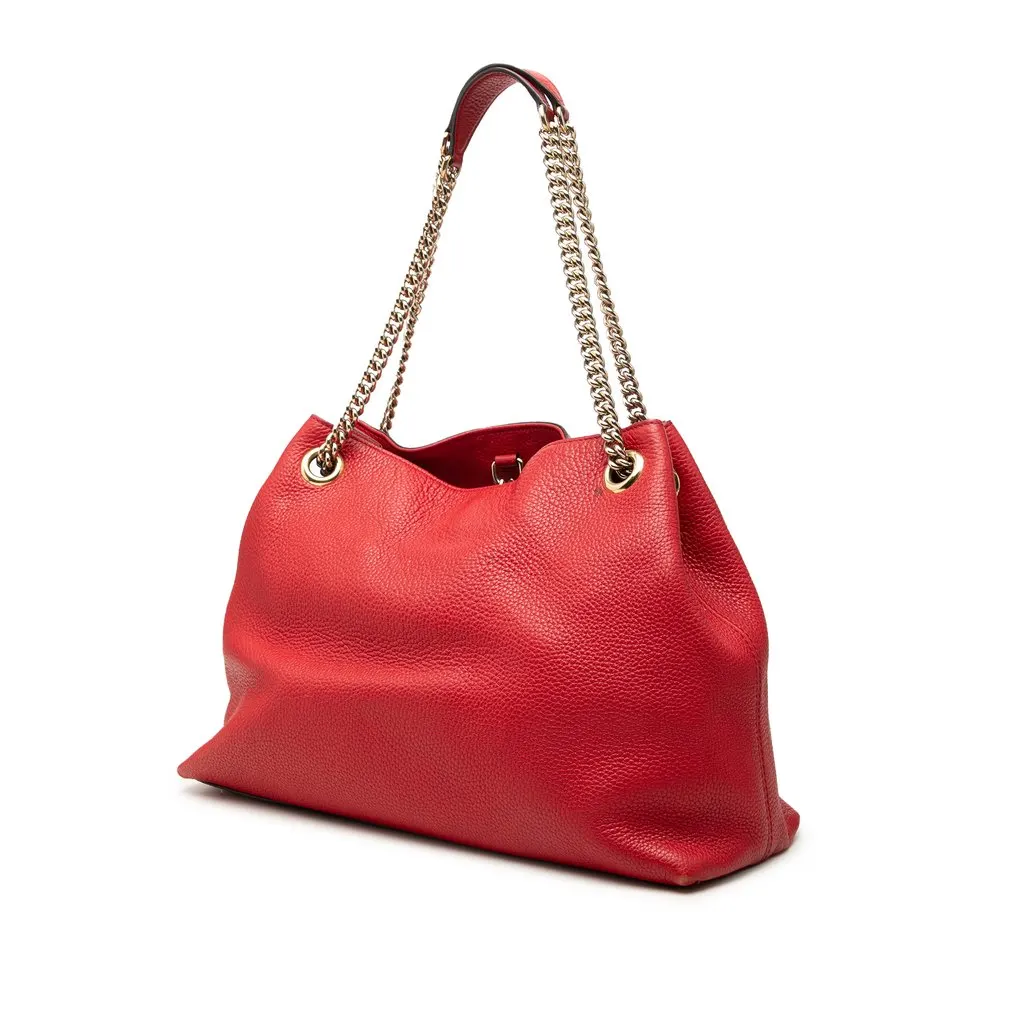 Gucci Medium Calfskin Soho Chain Tote Red Leather Very good - Back View
