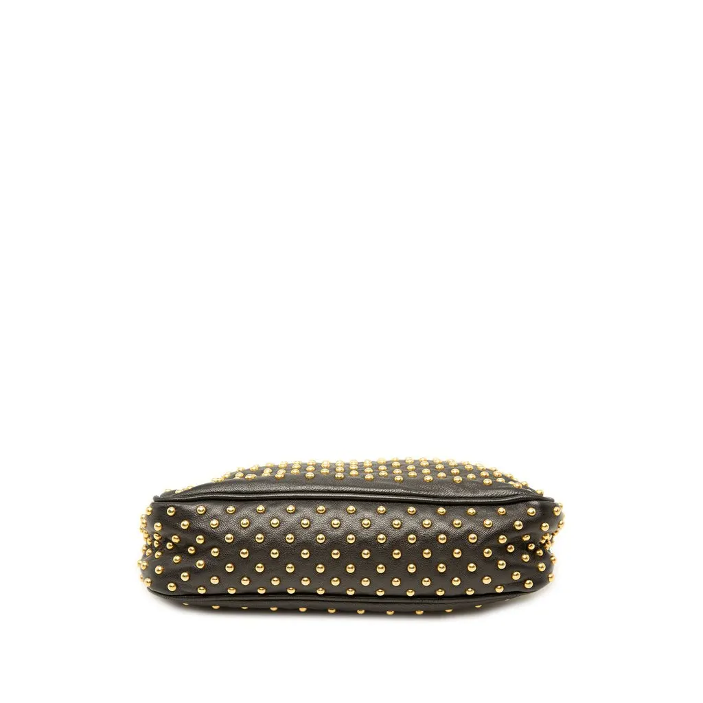 Miu Miu Studded Leather Frame Clutch Black Leather Good - Inside View