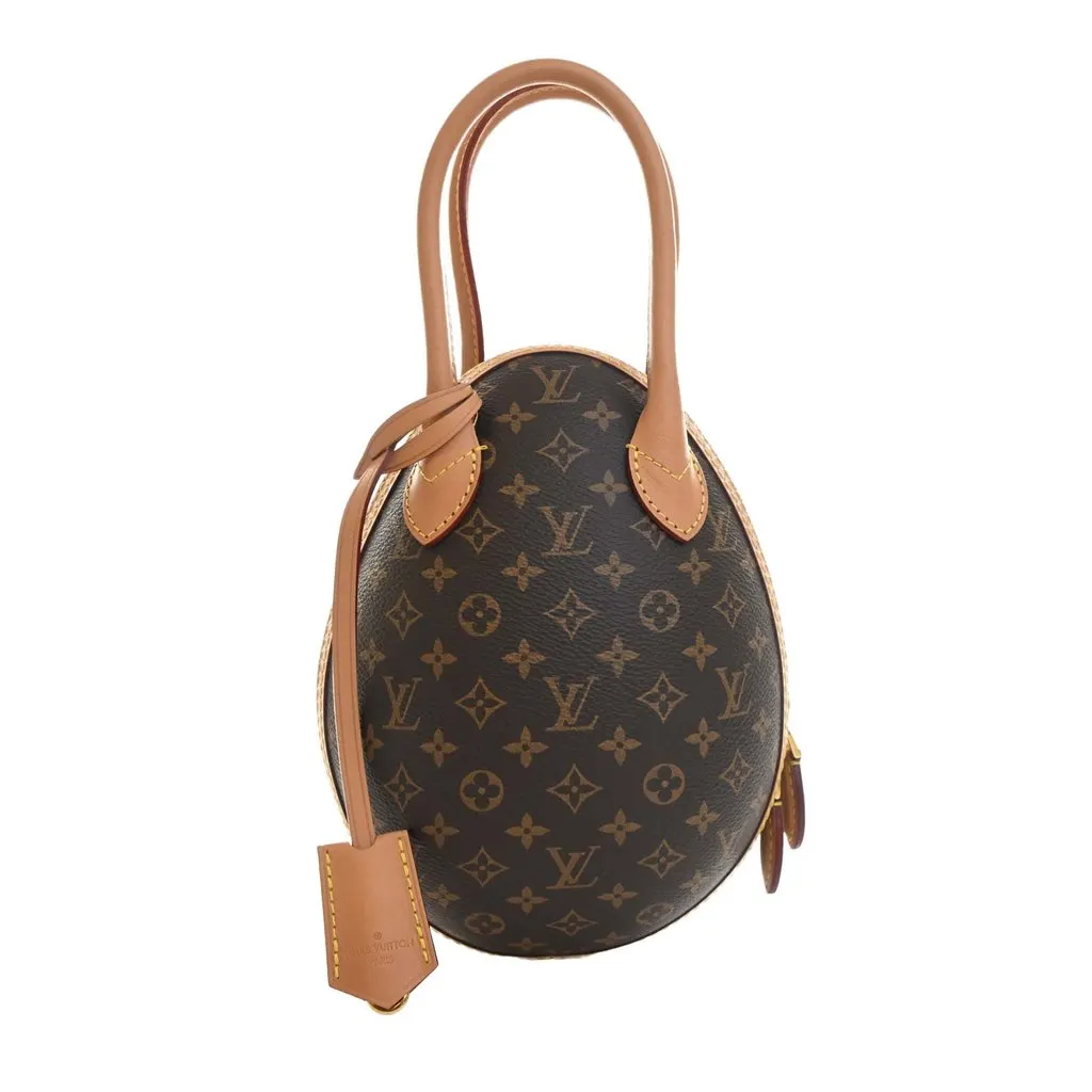 Louis Vuitton Monogram and Calfskin Egg Bag Brown Very good - Model View
