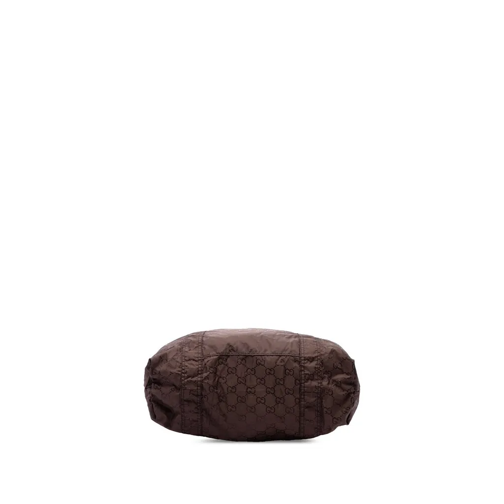 Gucci GG Nylon Teddy Bear Folding Tote Brown Polyamide Good - Inside View