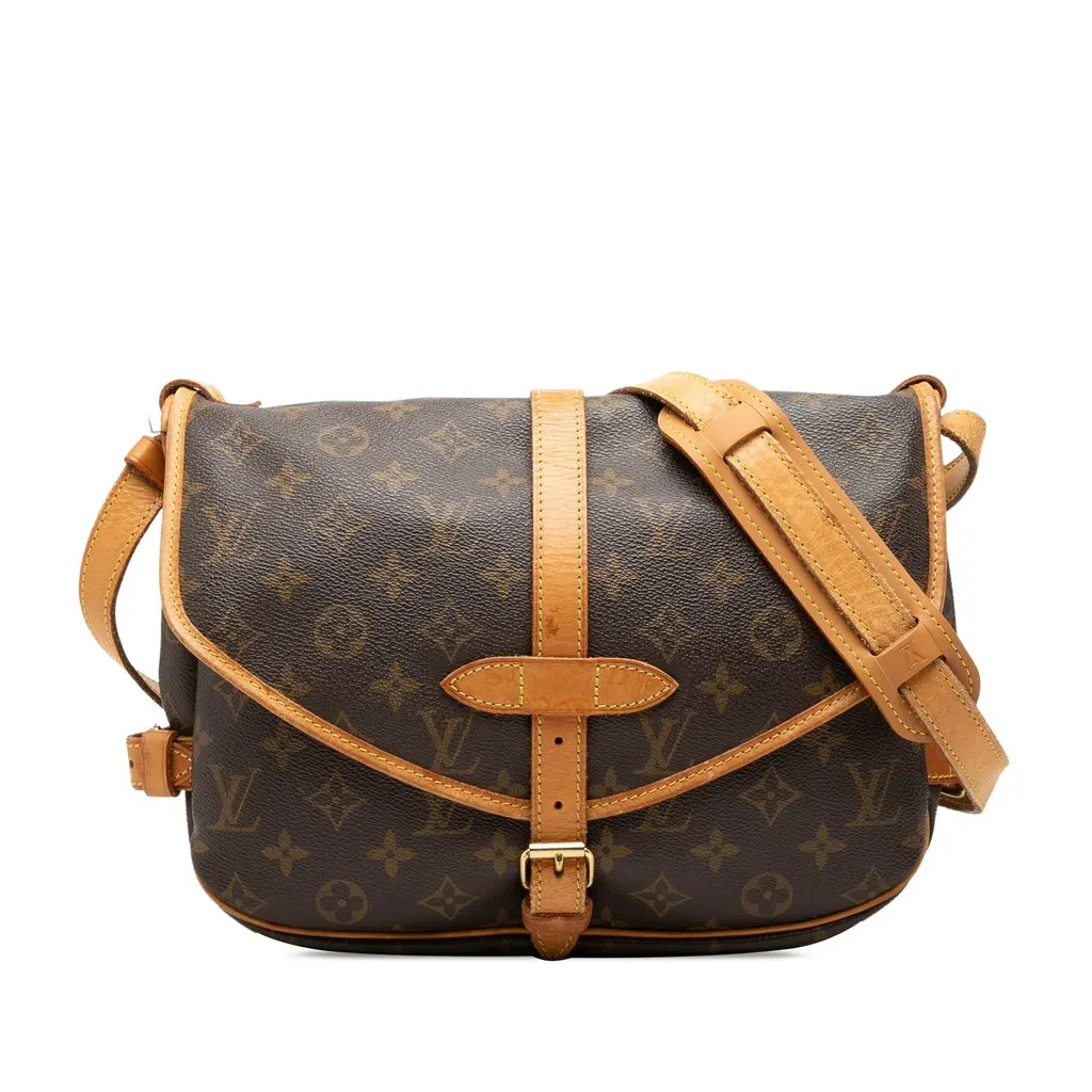 Louis Vuitton Monogram Saumur 25 Brown Canvas Good - Front View