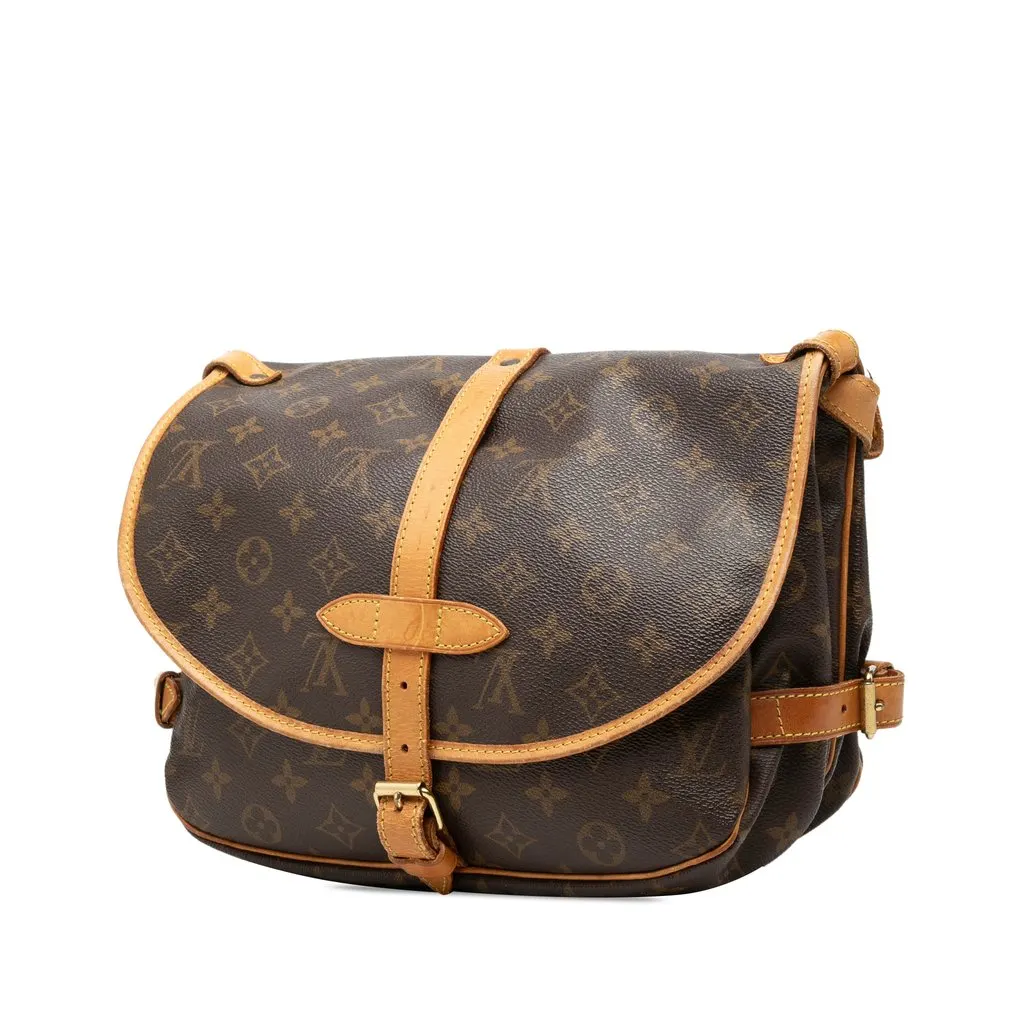 Louis Vuitton Monogram Saumur 25 Brown Canvas Good - Back View
