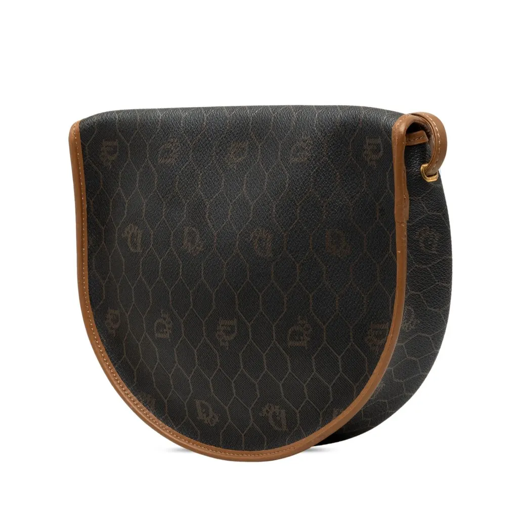 Dior Honeycomb Coated Canvas Crossbody Black Canvas Good - Back View