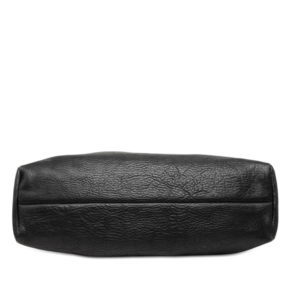 Gucci Calfskin Wood Frame Handbag Black Leather Very good - Inside View