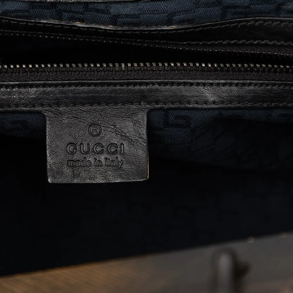 Gucci Calfskin Wood Frame Handbag Black Leather Very good - Box View