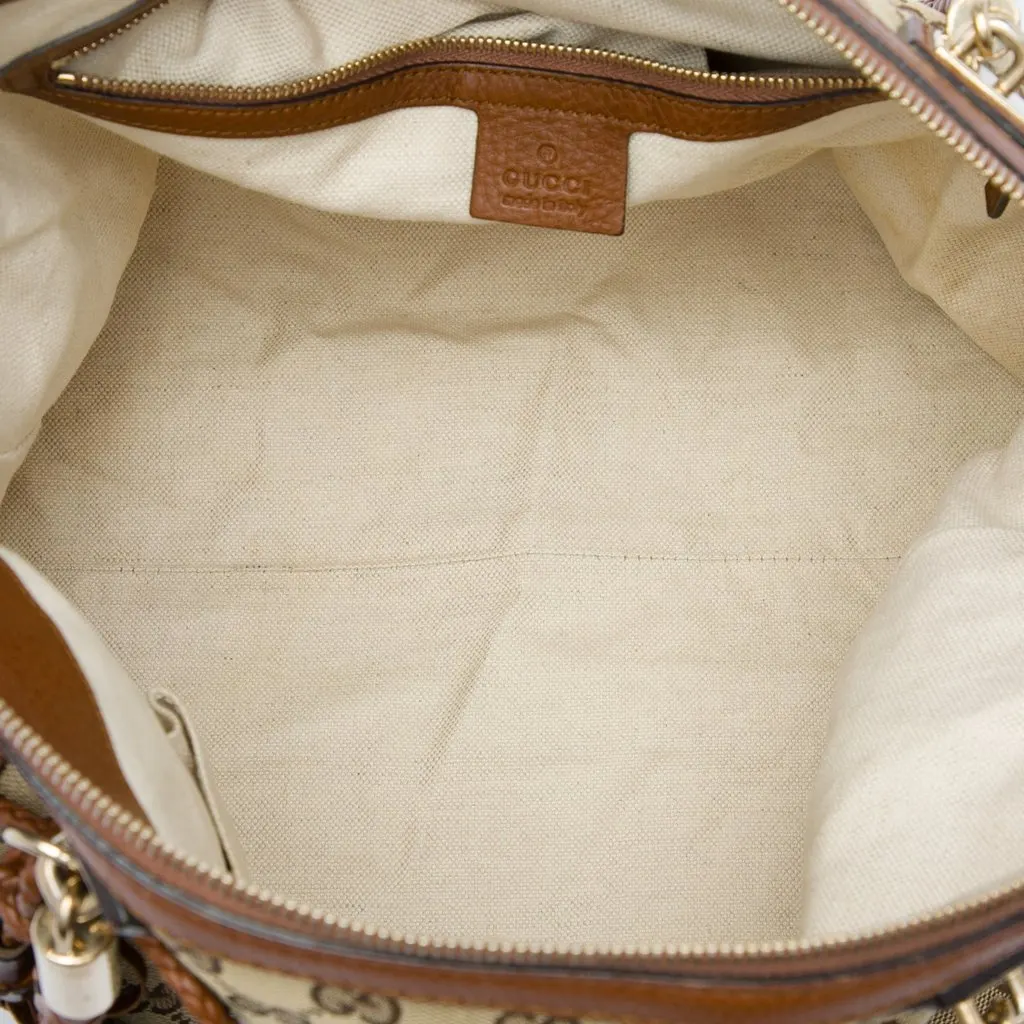Gucci GG Canvas Bella Convertible Tote Beige Canvas Very good - Model View