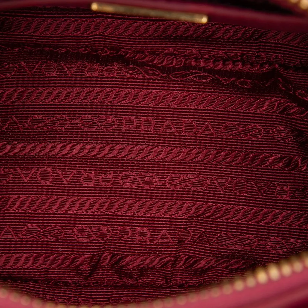 Prada Mini Saffiano Lux Promenade Satchel Pink Leather Very good - Model View