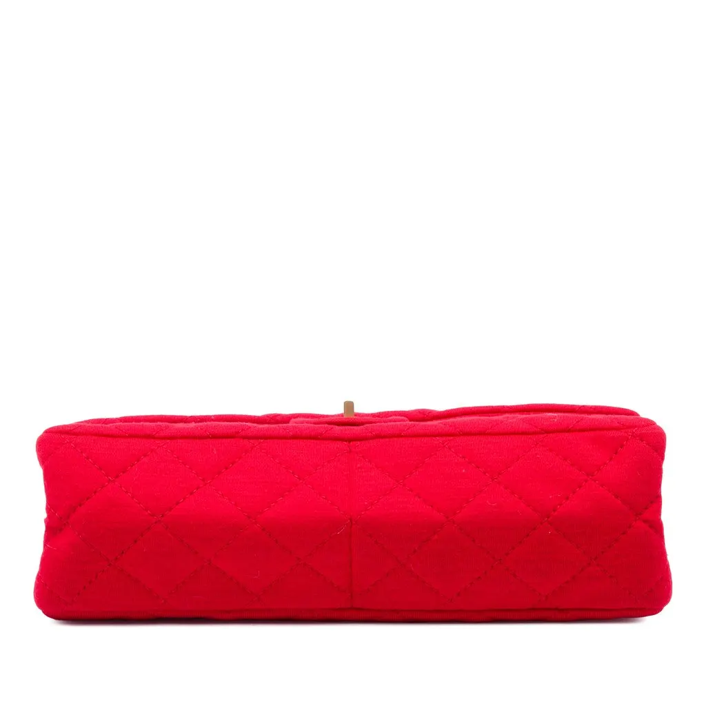 Chanel Quilted Jersey Reissue 2.55 Double Flap 226 Red Cotton Very good - Inside View