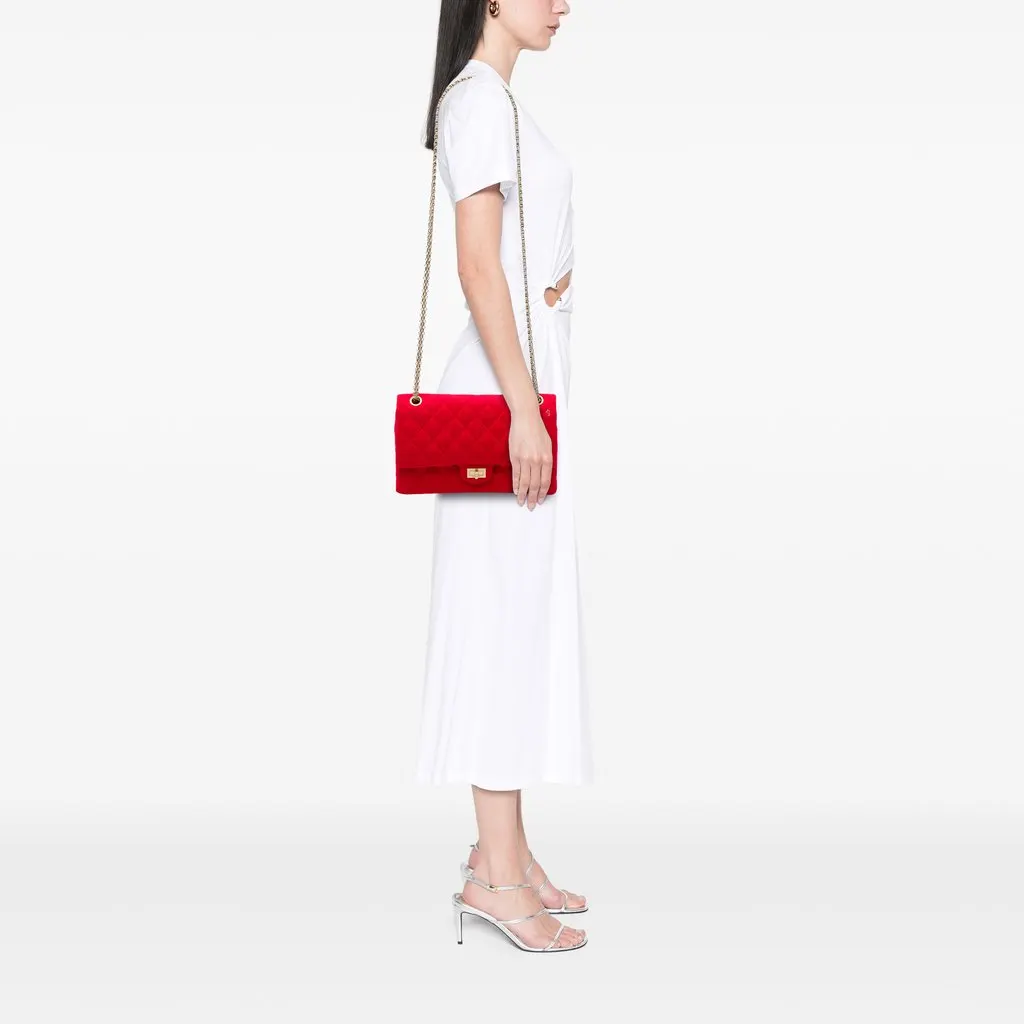 Chanel Quilted Jersey Reissue 2.55 Double Flap 226 Red Cotton Very good - Box View