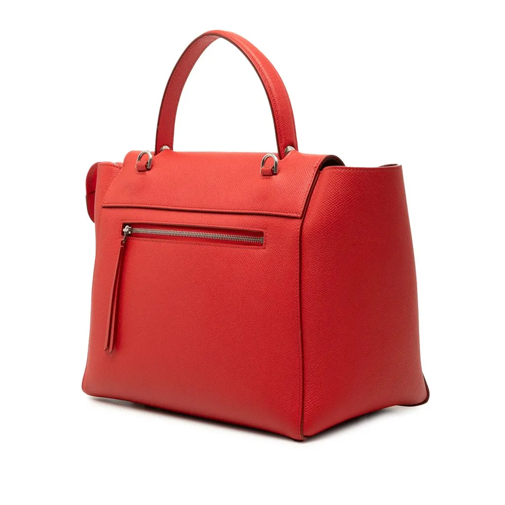 Celine Mini Grained Calfskin Belt Bag Red Leather Very good - Back View