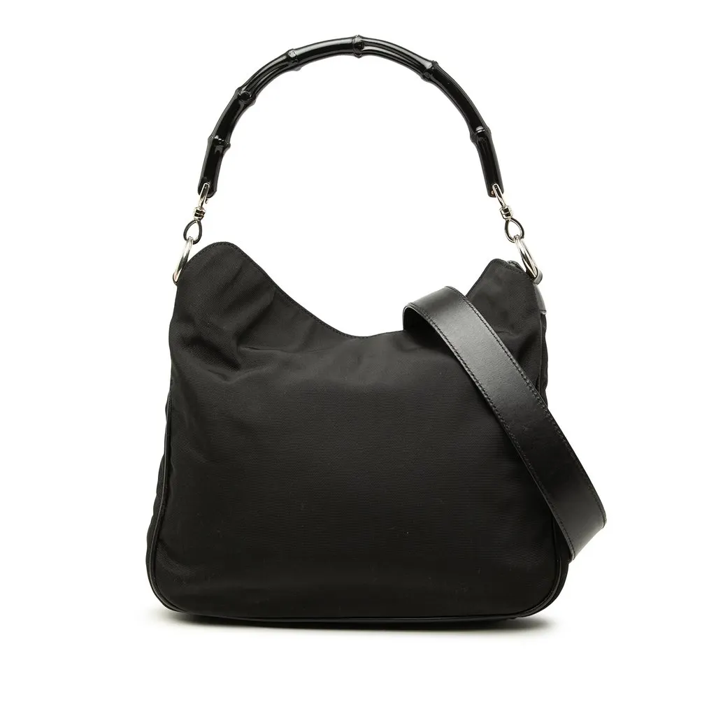 Gucci Nylon Bamboo Satchel Black Polyamide Very good - Front View