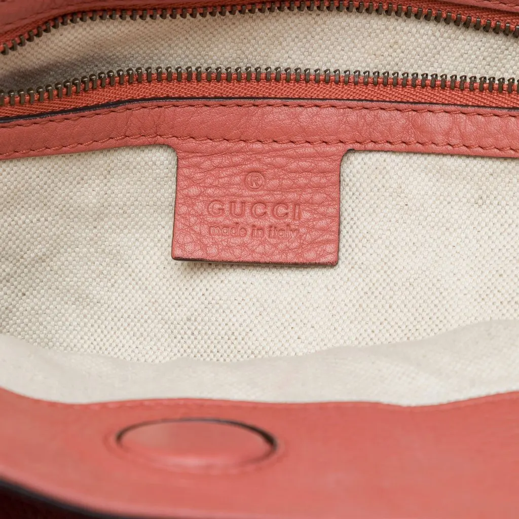 Gucci Tall Calfskin Bamboo Shopper Tote Pink Leather Very good - Box View