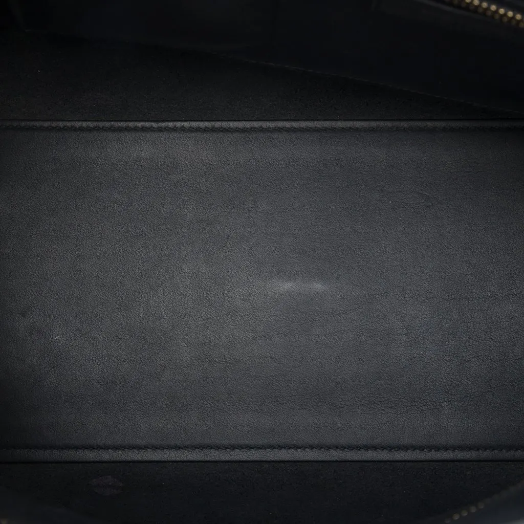 Saint Laurent Medium Leather Classic Y Cabas Satchel Black Leather Good - Model View