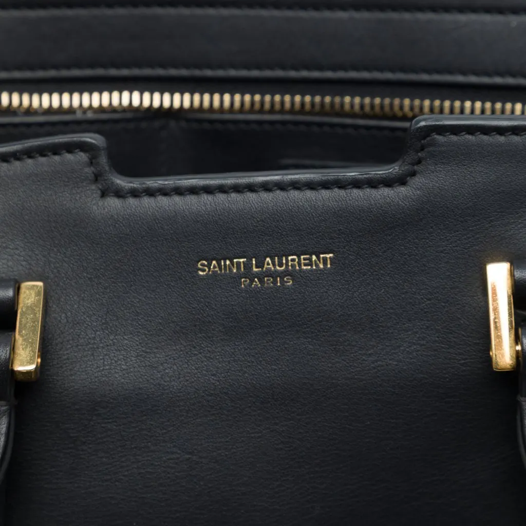 Saint Laurent Medium Leather Classic Y Cabas Satchel Black Leather Good - Box View