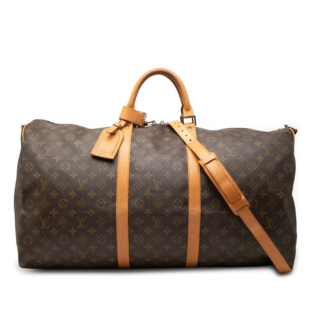 Louis Vuitton Monogram Keepall Bandouliere 60 Brown Good - Front View