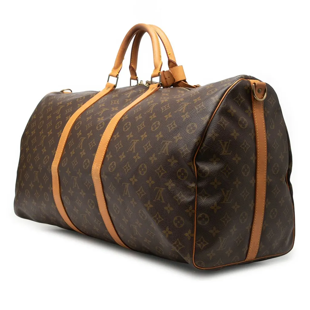 Louis Vuitton Monogram Keepall Bandouliere 60 Brown Good - Back View