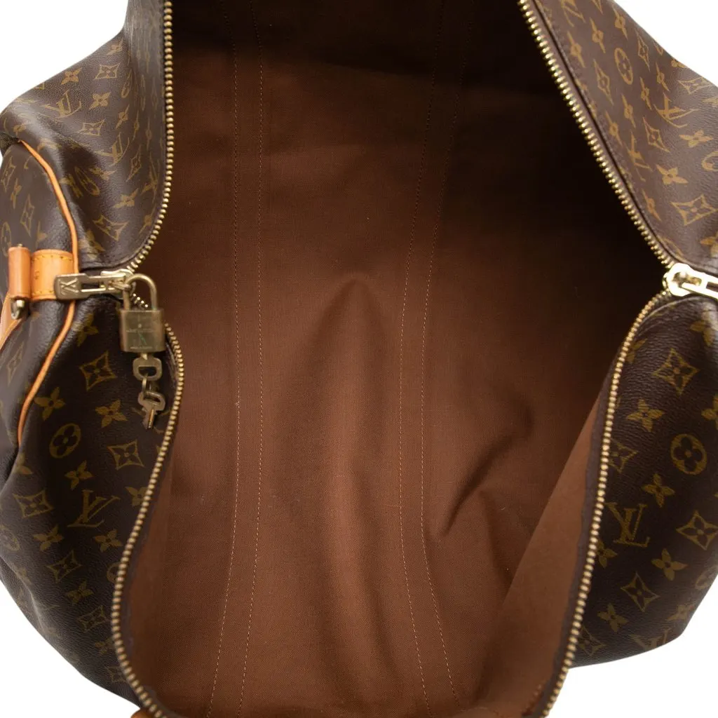 Louis Vuitton Monogram Keepall Bandouliere 60 Brown Good - Model View