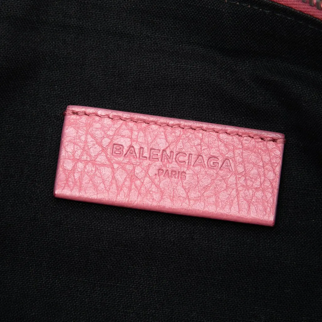 Balenciaga Lambskin Motocross Classic Zip Around Flat Clutch Pink Leather Very good - Box View