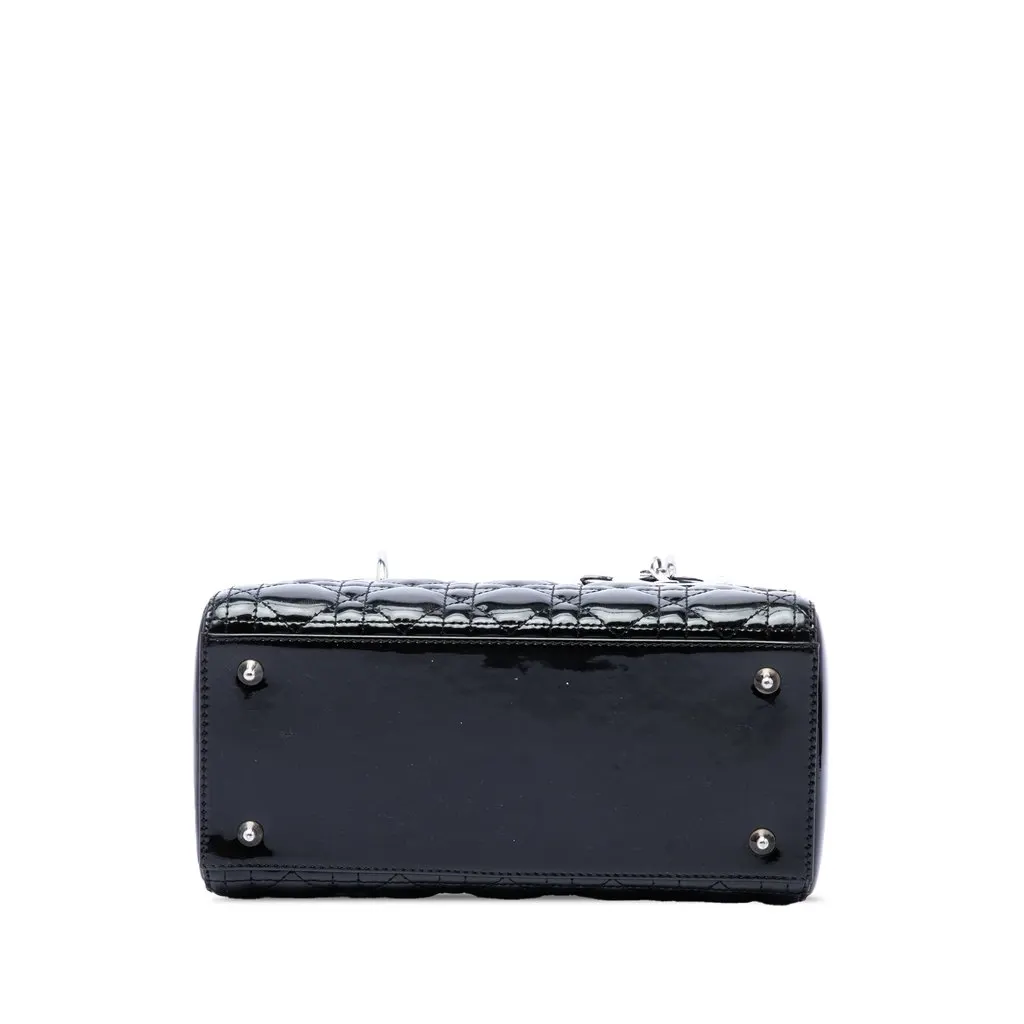 Dior Medium Patent Cannage Lady Dior Black Leather Very good - Inside View