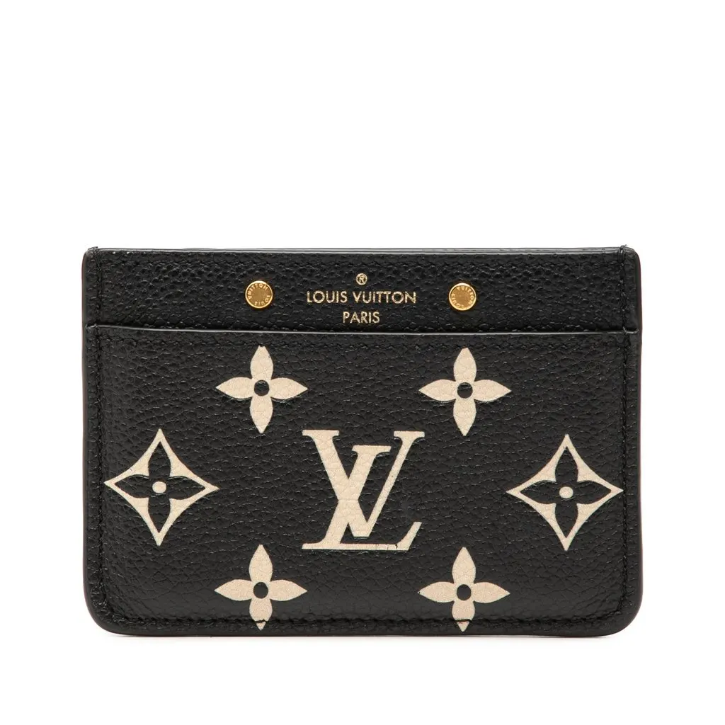 Louis Vuitton Bicolor Monogram Empreinte Card Holder Black Leather Very good - Front View