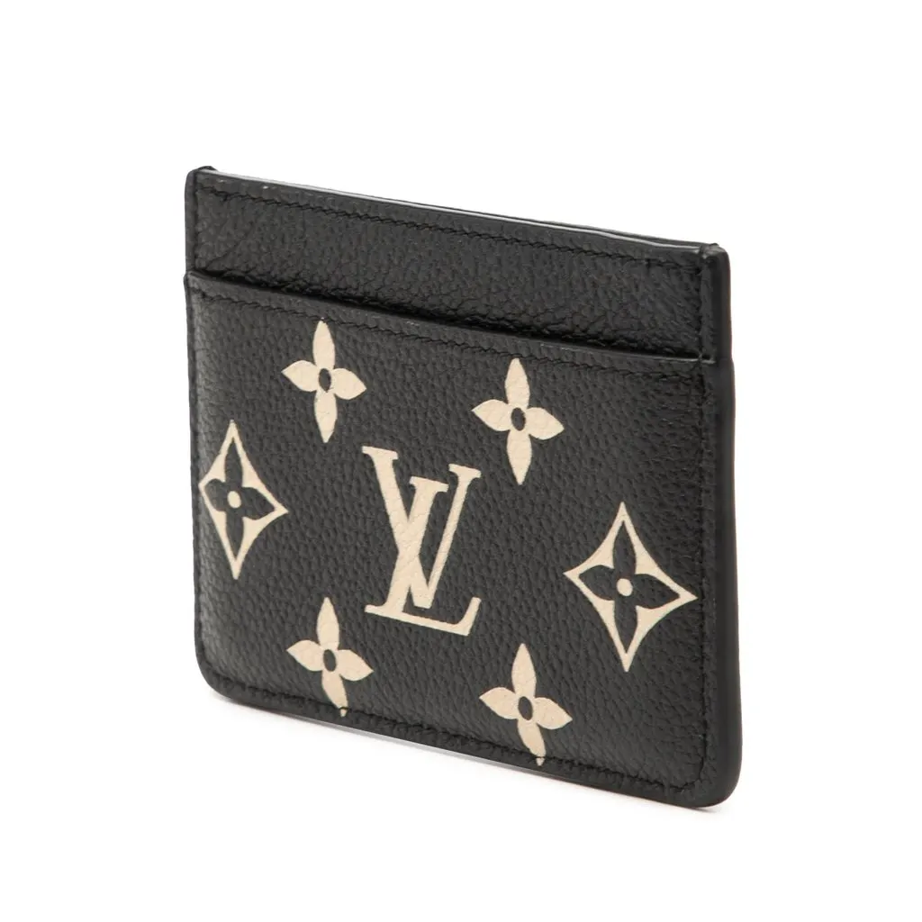Louis Vuitton Bicolor Monogram Empreinte Card Holder Black Leather Very good - Back View