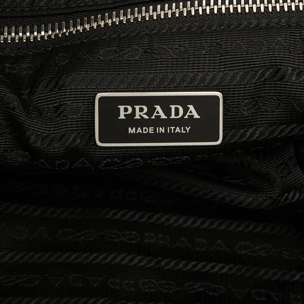 Prada Spugna Terry Cloth Logo Tote White Very good - Box View