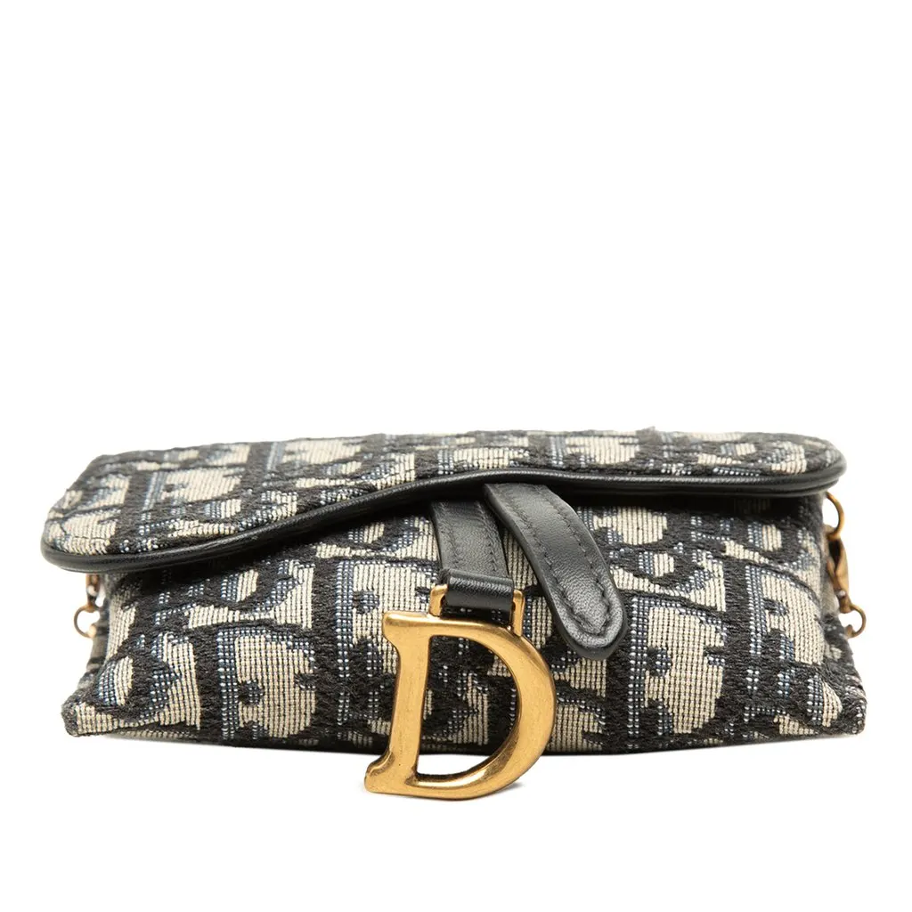 Dior Nano Oblique Canvas Saddle Chain Pouch Blue Canvas Very good - Inside View