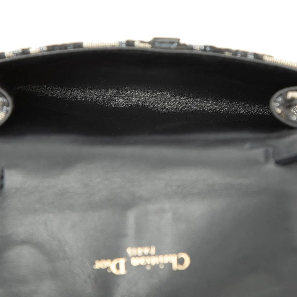Dior Nano Oblique Canvas Saddle Chain Pouch Blue Canvas Very good - Model View
