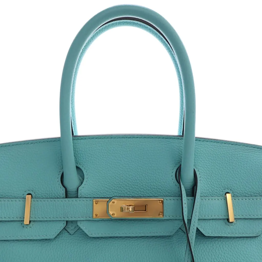 Hermès Togo Birkin Retourne 30 Blue Leather Very good - Box View