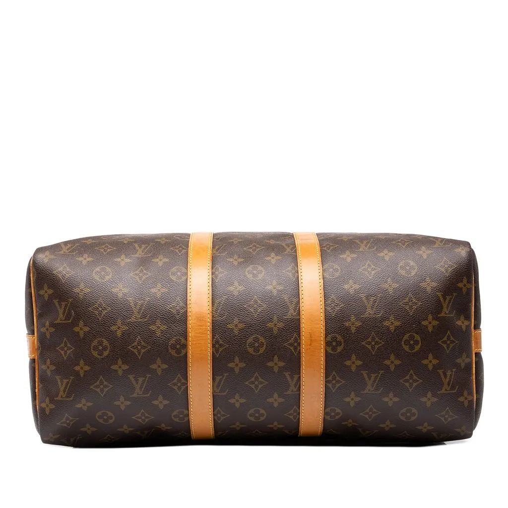Louis Vuitton Monogram Keepall Bandouliere 45 Brown Canvas Good - Inside View