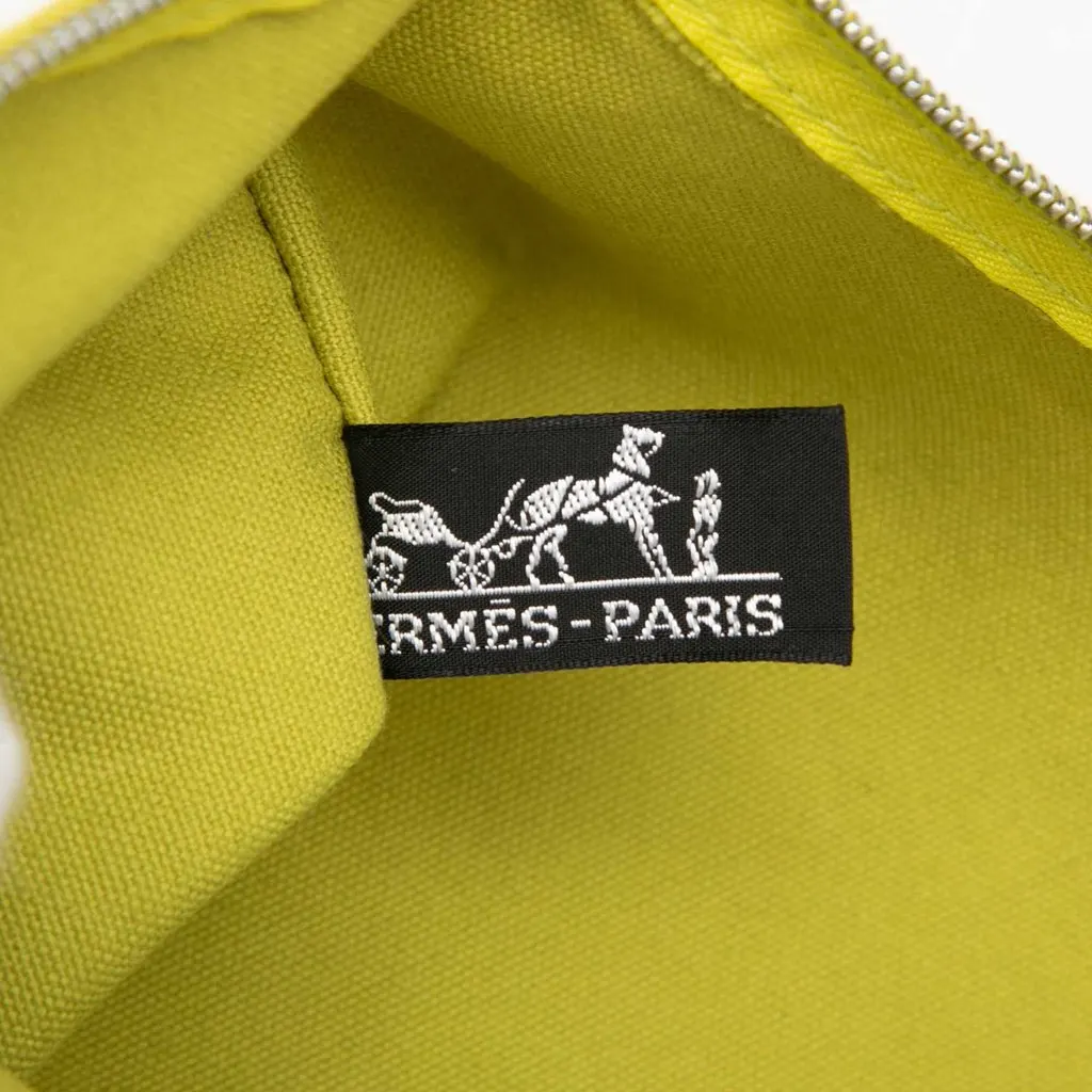 Hermès Toile Bora Bora Zip Pouch MM Green Canvas Very good - Box View