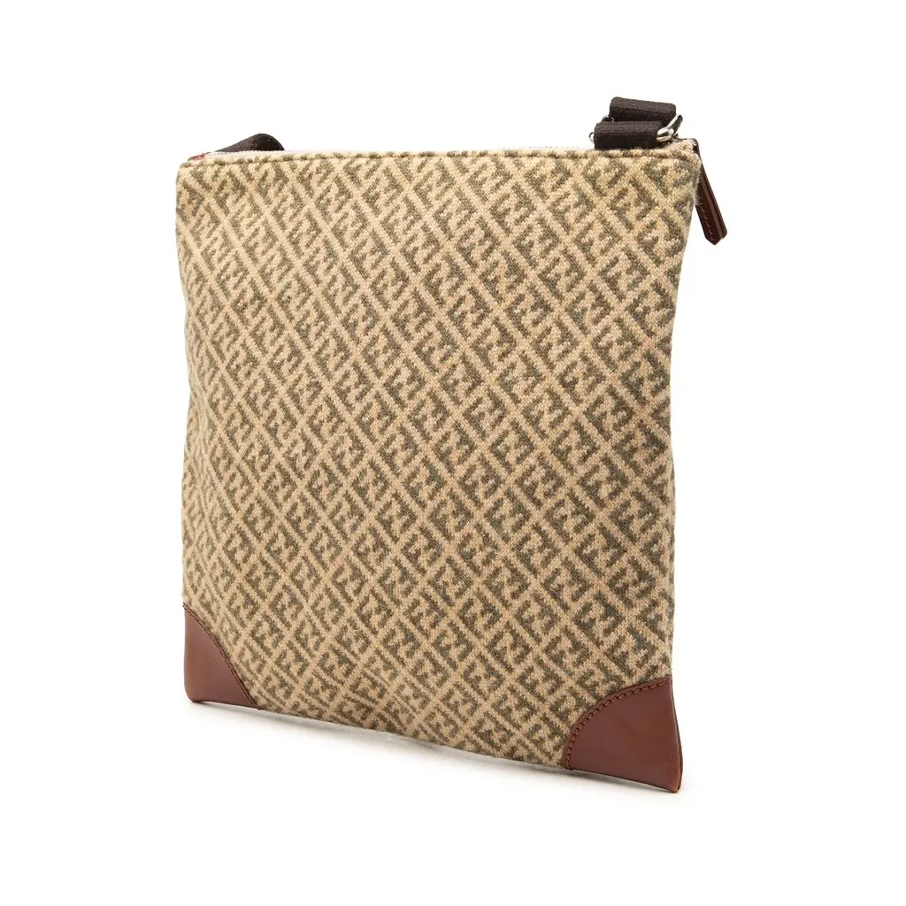 Fendi Zucchino Wool Crossbody Beige Wool Very good - Back View