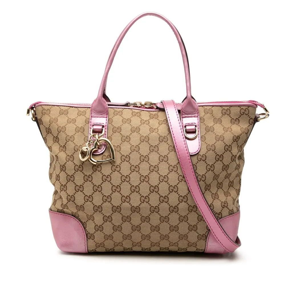 Gucci GG Canvas Heart Bit Satchel Beige Very good - Front View
