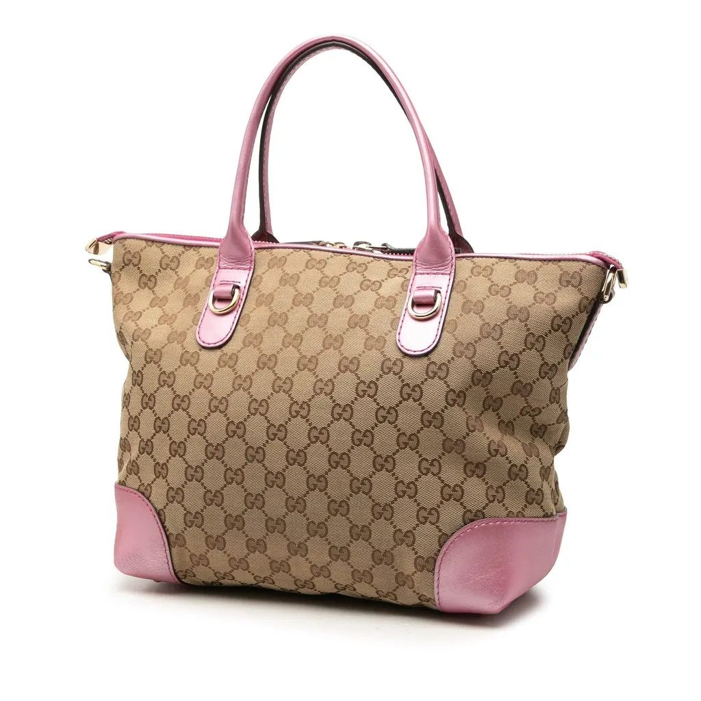 Gucci GG Canvas Heart Bit Satchel Beige Very good - Back View