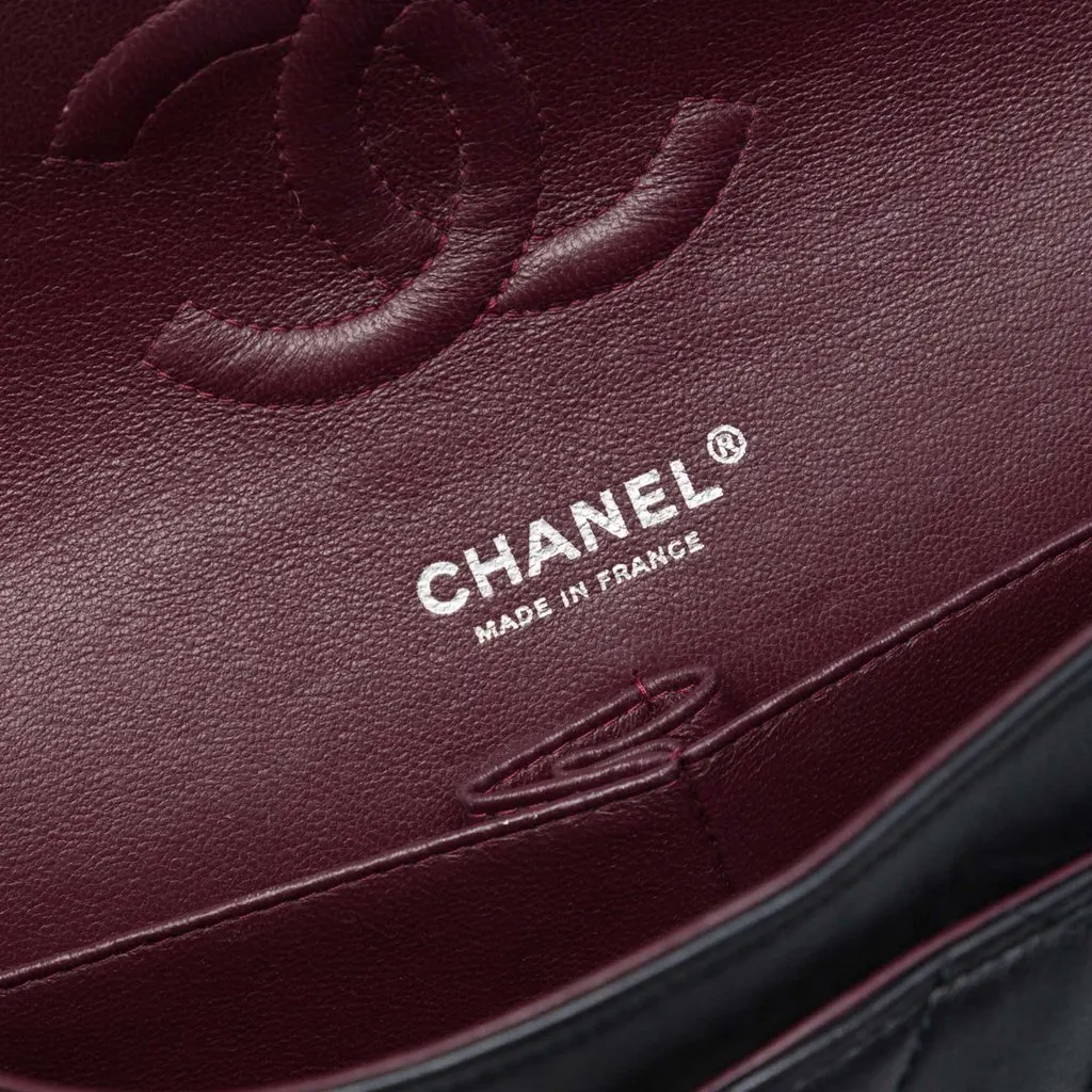 Chanel Medium Classic Lambskin Double Flap Black Leather Very good - Box View