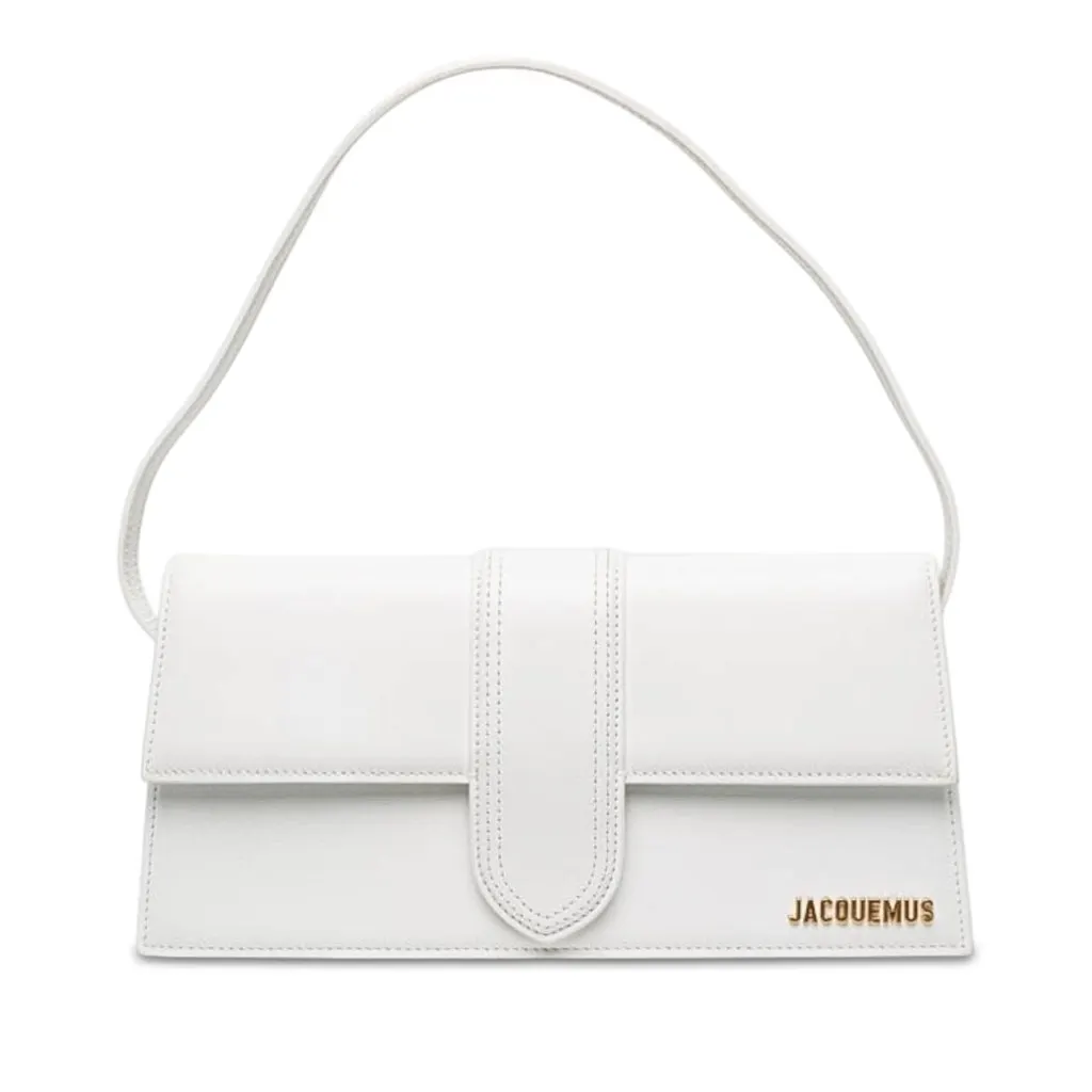 Jacquemus Calfskin Le Bambino Long White Leather Very good - Front View