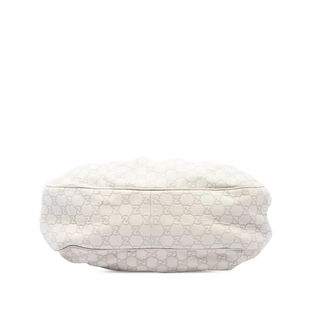 Gucci Guccissima Sukey Shoulder Bag White Leather Very good - Inside View