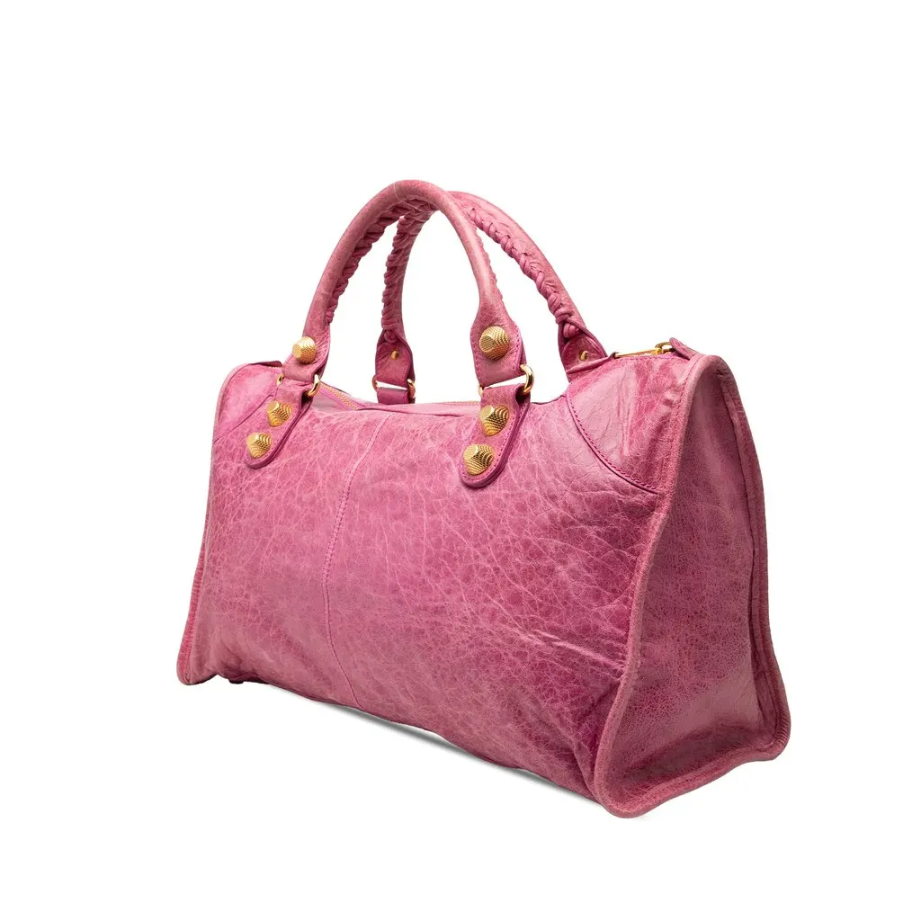 Balenciaga Lambskin Motocross Giant 21 Work Bag Pink Leather Good - Back View